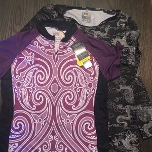 Yellowman upf 50+ shirts (2) SS NWT & LS NWOT